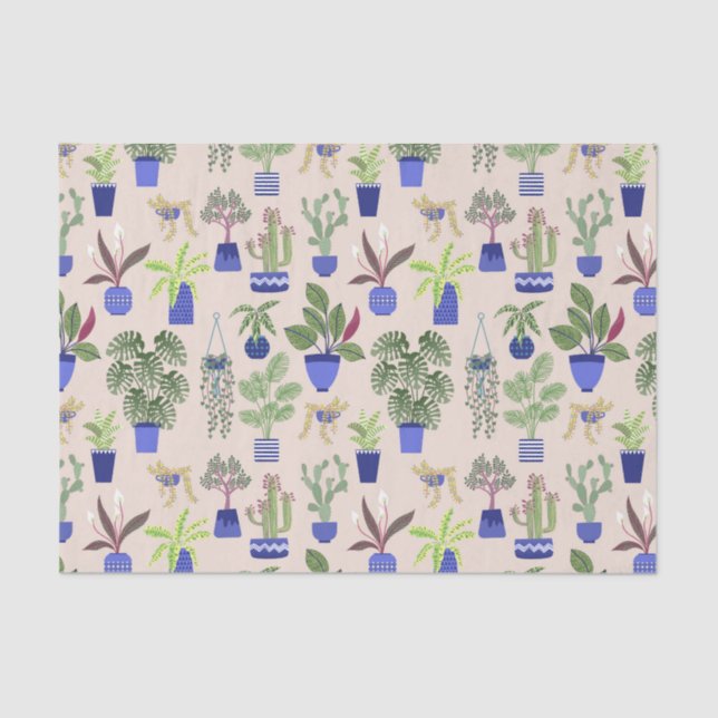 Papel De Seda Cactus Pattern Pink (Frente )