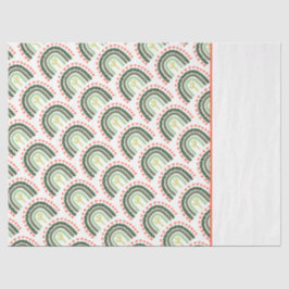 Papel De Seda Cactus Rainbow Orange White Modern Verde