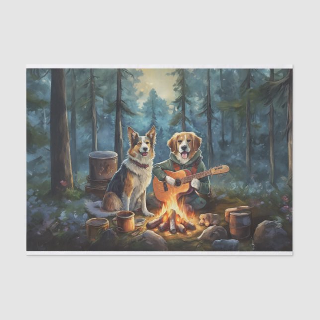 Papel De Seda Cães de Campfire Storybook, Música ao ar livre (Frente )