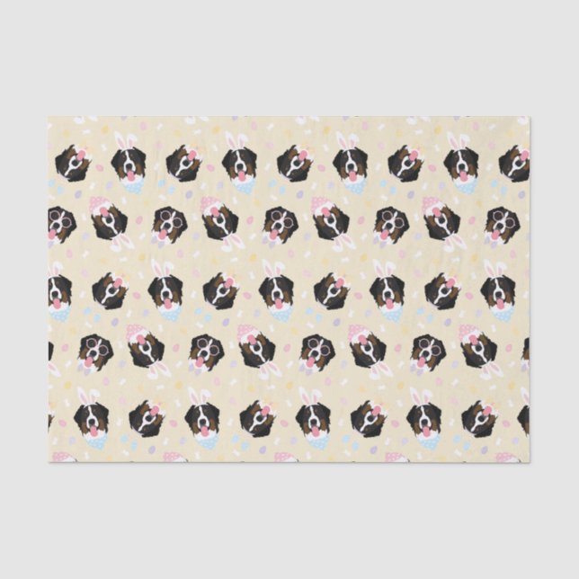 Papel De Seda Cães de Montanha felz pascoa Bernese (Frente )