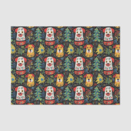 Papel De Seda Cães de Natal Fofos