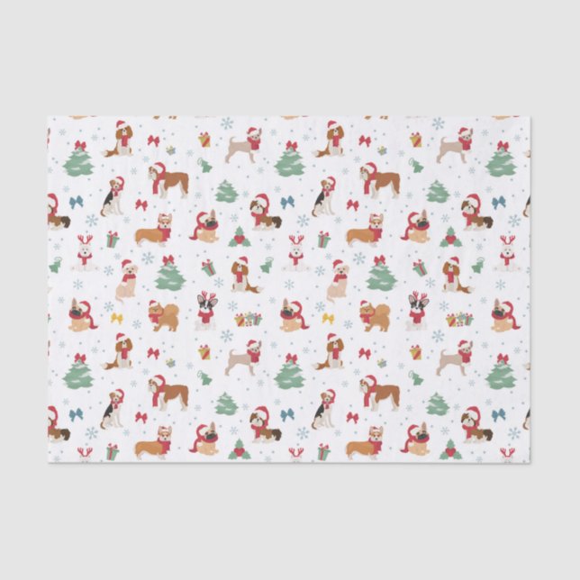 Papel De Seda Cães de Natal nos Acessórios de Férias (Frente )
