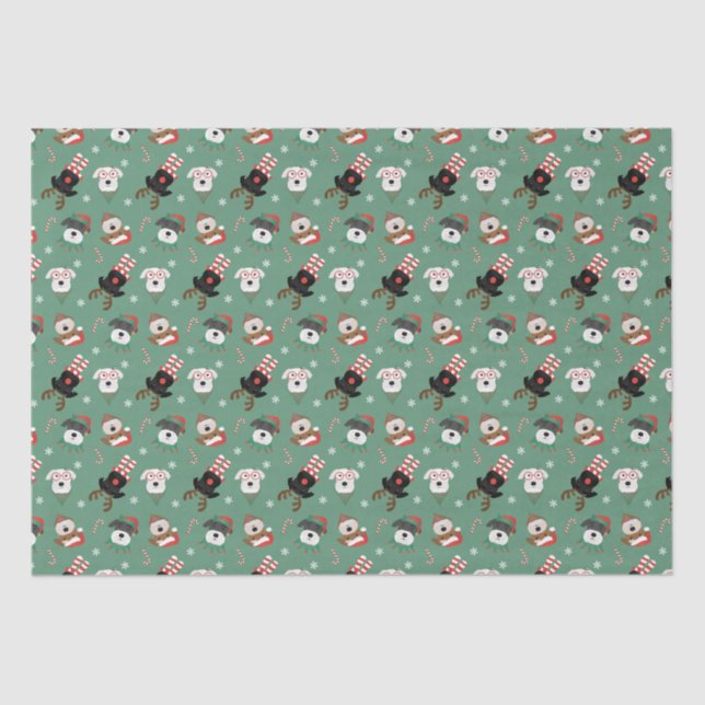 Papel De Seda Cães de Natal Schnauzer (Frente )