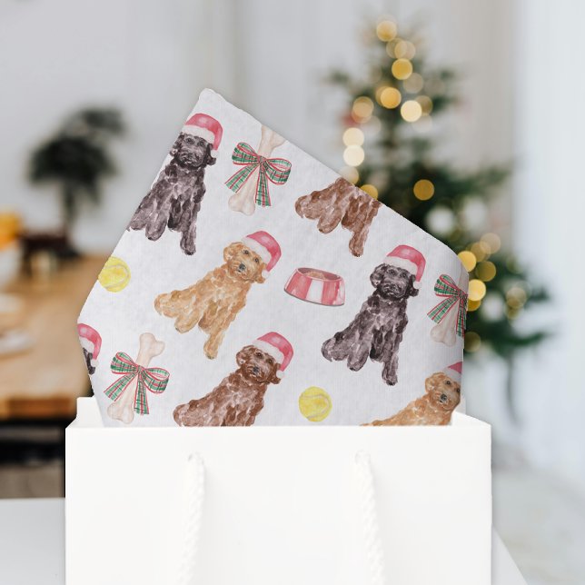 Papel De Seda Cães Papais noeis de Natal com Aquarela (Criador carregado)