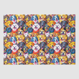 Papel De Seda Cães vibrantes Impressão