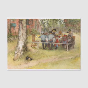 Papel De Seda Café da manhã sob o Big Birch de Carl Larsson