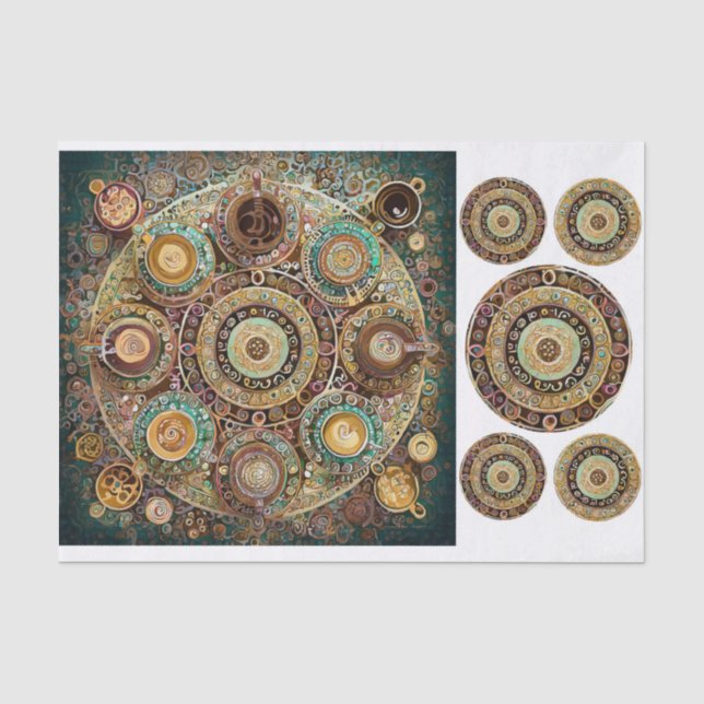 Papel De Seda Café é Amor, Mandala de Arte Java (Frente )