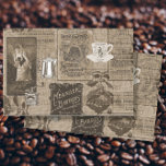 Papel De Seda Café Ephemera Vintage Publicidade Desarticulada<br><div class="desc">"Coffee Ephemera Vintage Advertising Decoupage Art Tissue Paper, " foi criado de elementos de epemera antigos,  anúncios,  trabalho de arte botânica e cobertura de texto de tipografia,  tudo feito em um design de tom sépia. Criada e desenhada graficamente pela artista e designer internacionalmente licenciada Audrey Jeanne Roberts,  copyright.</div>