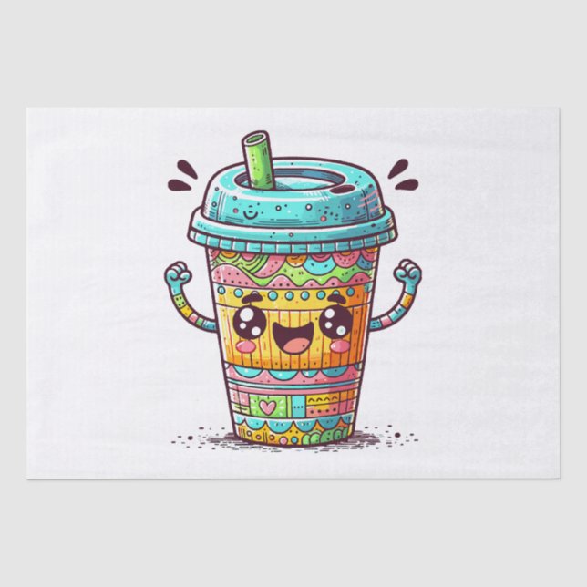 Papel De Seda Café Kawai (Frente )