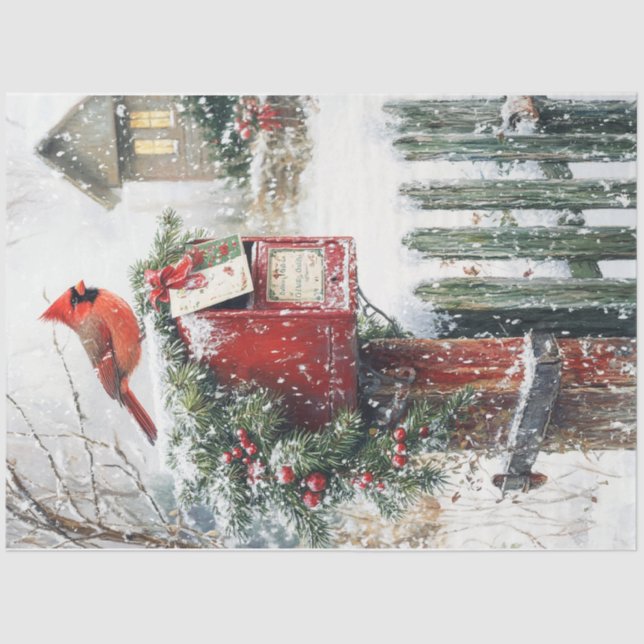 Papel De Seda Caixa de Correio de Natal (Frente )