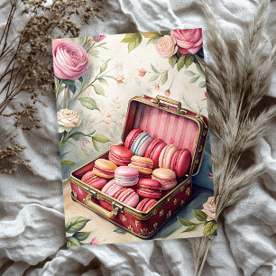 Papel De Seda Caixa de presentes de chique vintage com macarões