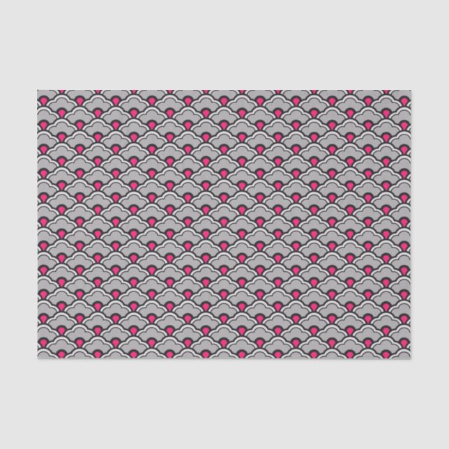 Papel De Seda Caixas de deco-chinesas, Cinzas/Cinzas, preto e ro (Frente )