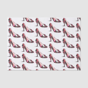 Papel De Seda Calçados de alto cabeçalho do Designer de Aquarela