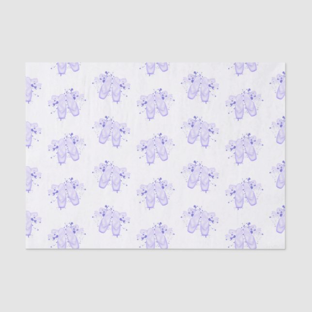 Papel De Seda Calçados de pontas de aniversário de Balé roxo (Frente )