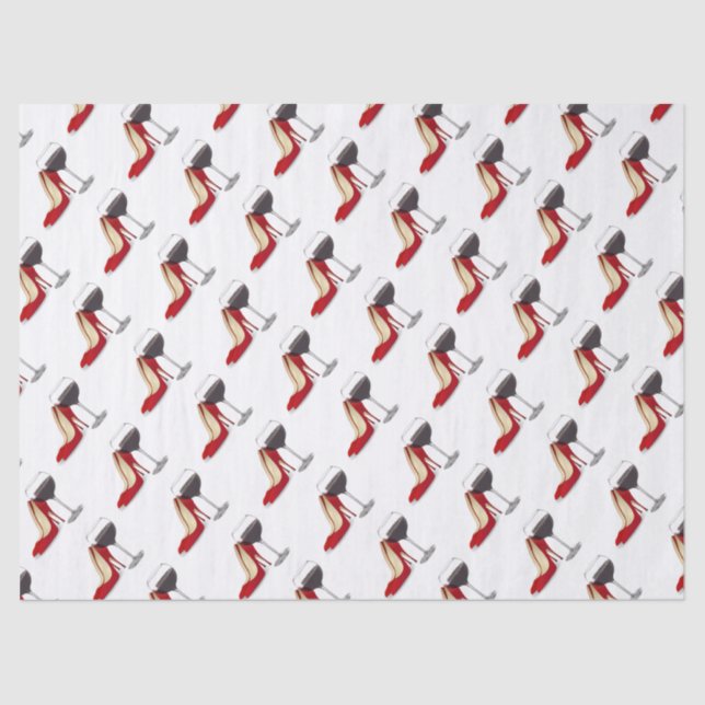 Papel De Seda Calçados Vermelhos E Vinho Vermelho (Frente )