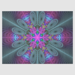 Papel De Seda Caleidoscópio de Arte Fractal de Greve Colorida Ma