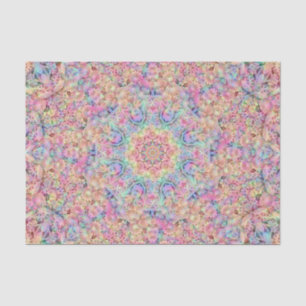 Papel De Seda Caleidoscópio do Fractal do vintage das cores