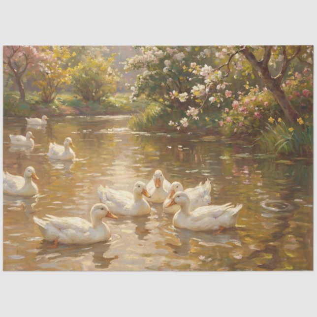 Papel De Seda Call Ducks on the Pond Decoupage (Frente )