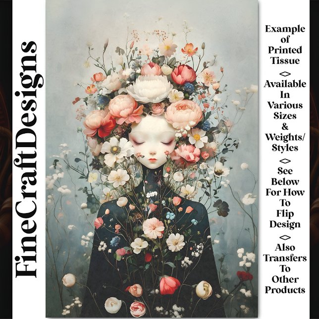 Papel De Seda Calma Mulher Flor Terra Spirit AG4O Decoupage (Criador carregado)