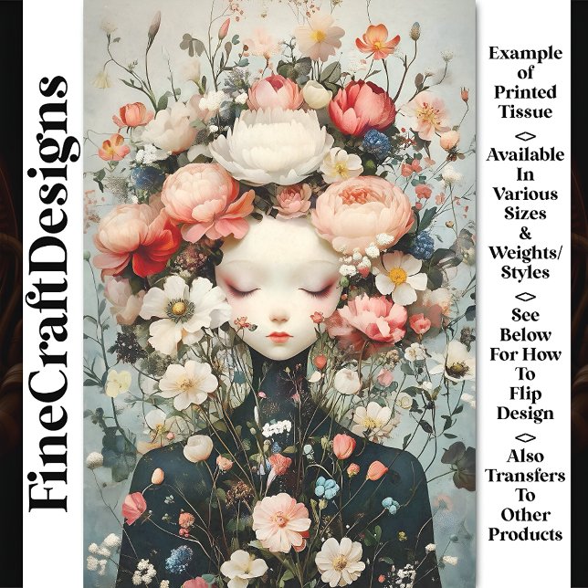 Papel De Seda Calma Mulher Flor Terra Spirit AG4Z Decoupage (Criador carregado)