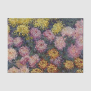 Papel De Seda Cama de Chrysanthemums por Claude Monet