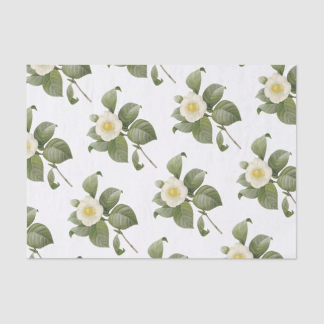 Papel De Seda Camellia Flower Pattern (Frente )