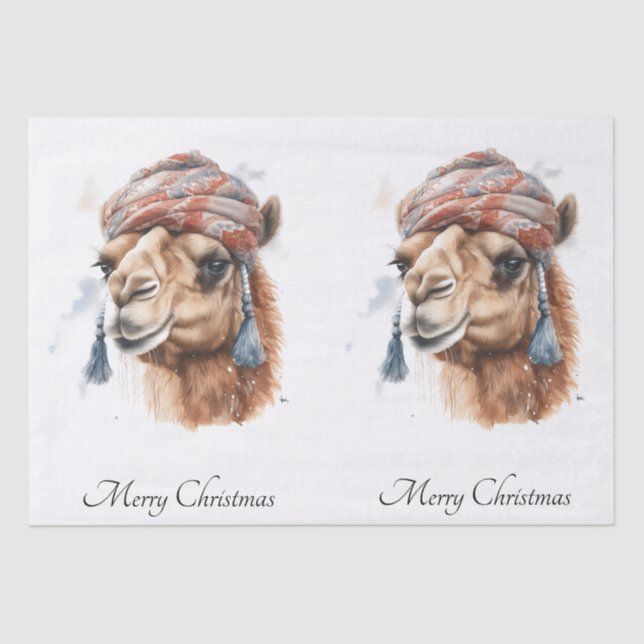 Papel De Seda Camelo de Natal, personalizável (Frente )