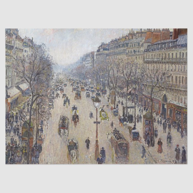 Papel De Seda Camille Pissarro - Boulevard Montmartre, manhã (Frente )