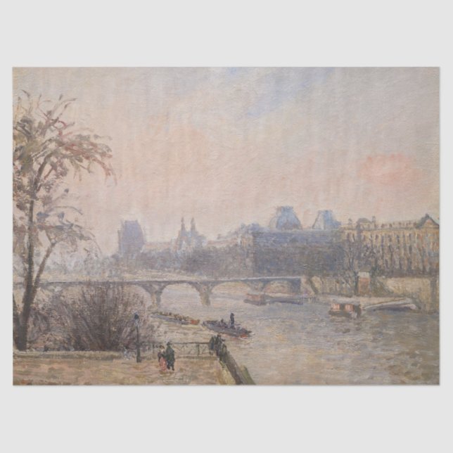Papel De Seda Camille Pissarro - O Sena e o Louvre (Frente )