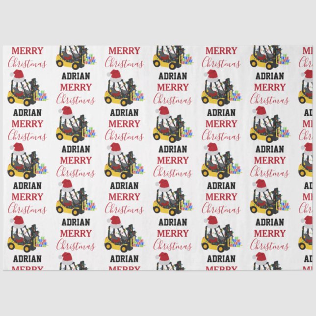 Papel De Seda Caminhão de empilhadeira de Natal (Frente )