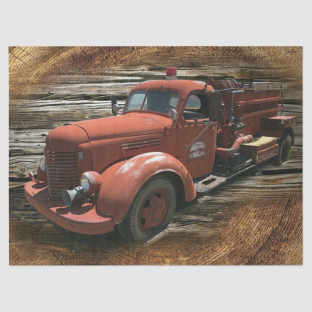 Papel De Seda Caminhão de Incêndio Antiquado (Frente )