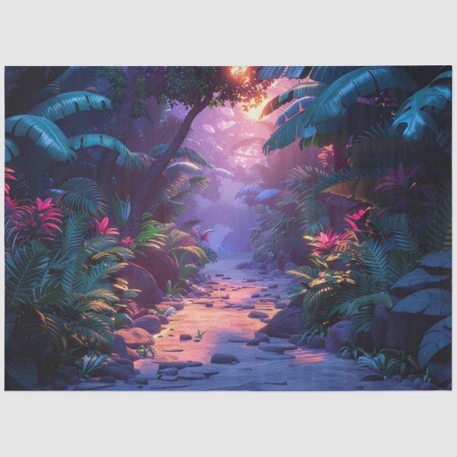 Papel De Seda Caminho Tropical Havaiano (Frente )