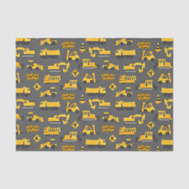 Papel De Seda Caminhões de Construção e Sinais Cinzas