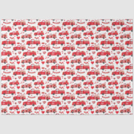 Papel De Seda Caminhões namorados em Branco