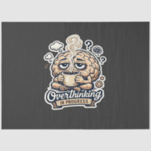 Camiseta Engraçada Pensando Demais Em Andamento |