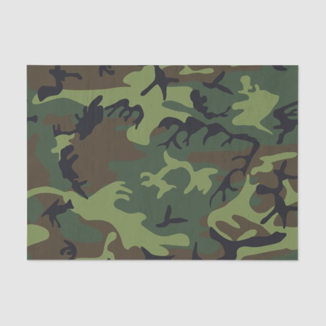 Papel De Seda Camo Militar Floresta Verde (Frente )