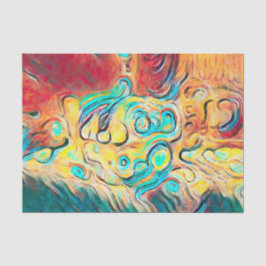 Papel De Seda Camper Retro Hippie Abstrato vermelho colorido