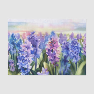 Papel De Seda Campo das Flores-Hyacinth (A) Aquarela