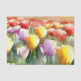 Papel De Seda Campo das Flores-Tulipas (B) Aquarela
