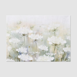 Papel De Seda Campo de Aquarela das Flores-Rainha Anne (D)