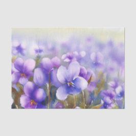 Papel De Seda Campo de Aquarela Flores-Violeta (D)