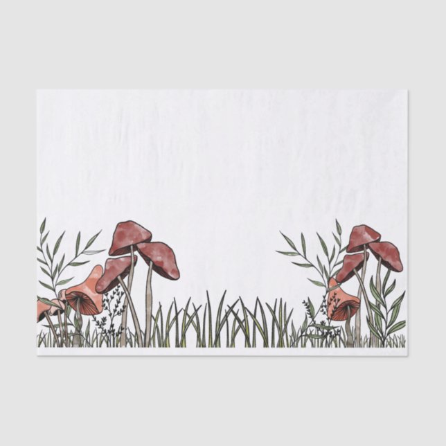 Papel De Seda Campo de cogumelo (Frente )