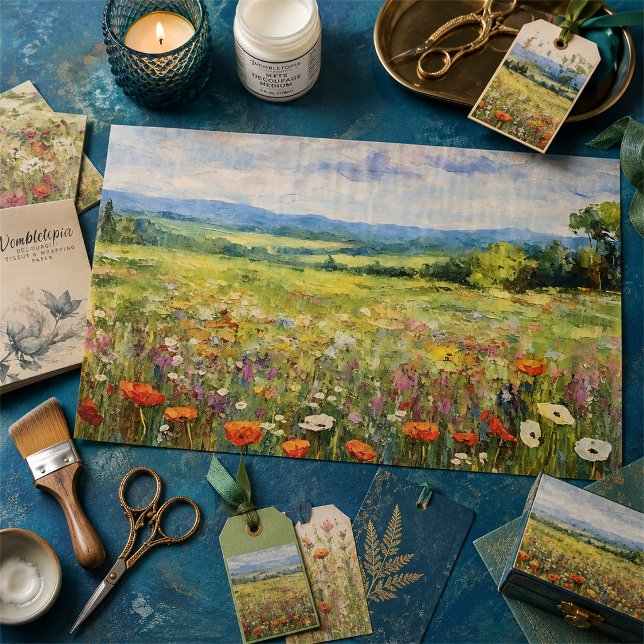 Papel De Seda Campo de Flores Silvestres de Verão Óleo sobre Tel (Criador carregado)