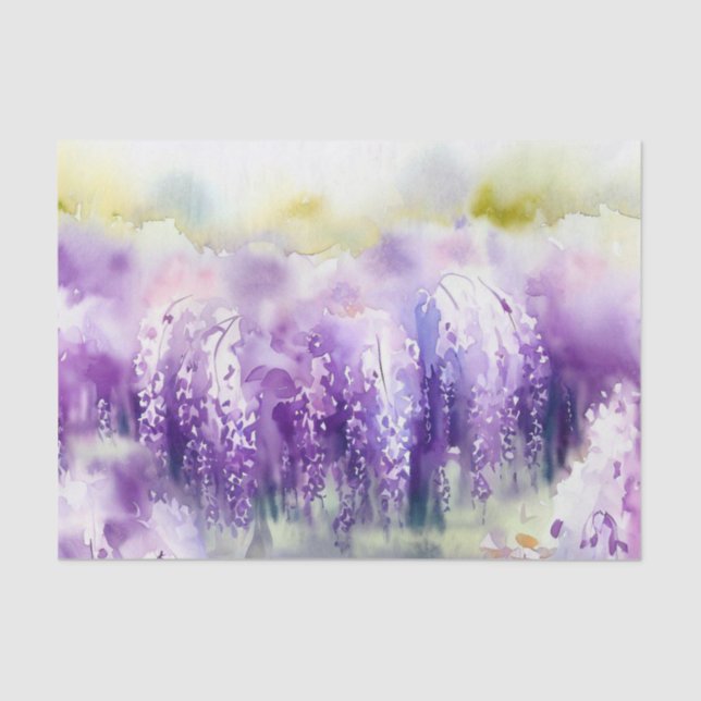 Papel De Seda Campo de Flores-Wisteria (A) Aquarela (Frente )