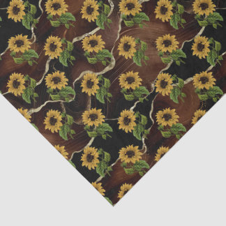 Papel De Seda Campo de Girassóis Amarelos