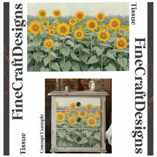 Papel De Seda Campo de Girassóis Decoupage Esquerdo 153