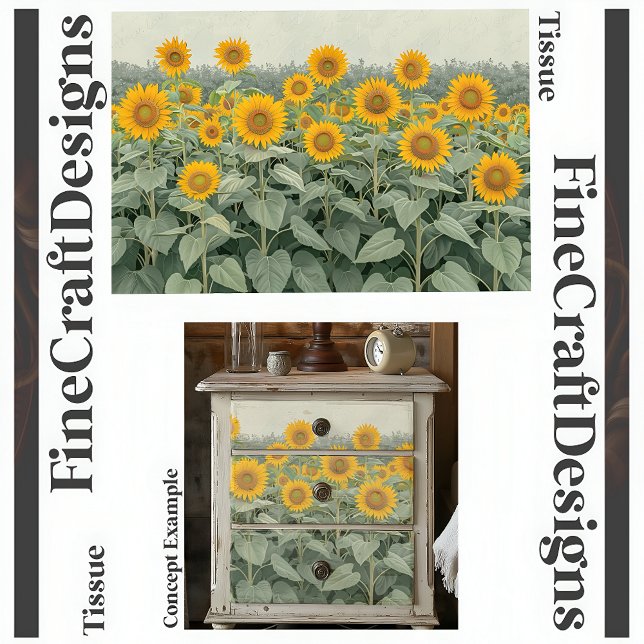 Papel De Seda Campo de Girassóis Decoupage Esquerdo 153 (Criador carregado)