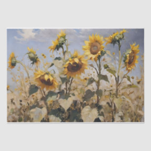 Papel De Seda Campo de Girassóis em Aquarela Decoupage