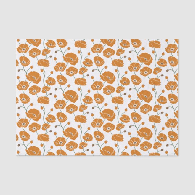 Papel De Seda Campo de papagaios laranja (Frente )