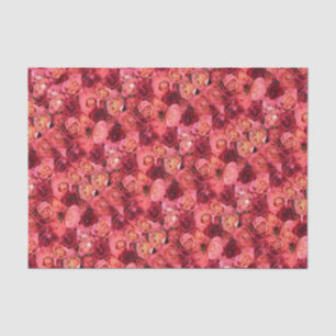 PAPEL DE SEDA CAMPO DE ROSA VERMELHA DE TINTA